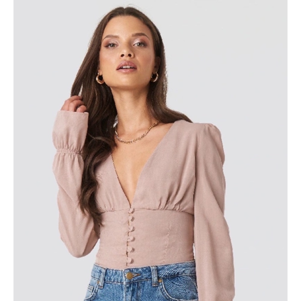 XLE Dusty Pink Emma Frill Blouse